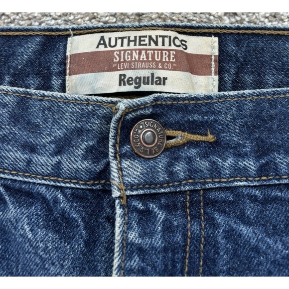 VTG Levis Signature Jeans Mens 36x33 Blue Authentics Regular Fit Straight Cotton - Picture 7 of 16
